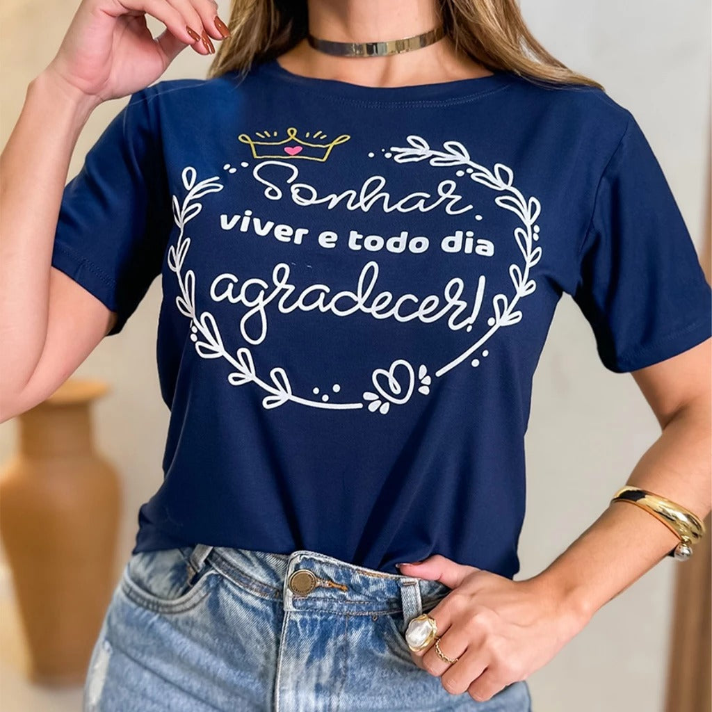 Tshirt Todo Dia Agradecer Biscolayca FF-TSH-019 *Pacote: 12 R$ *Atacado: R$ 15