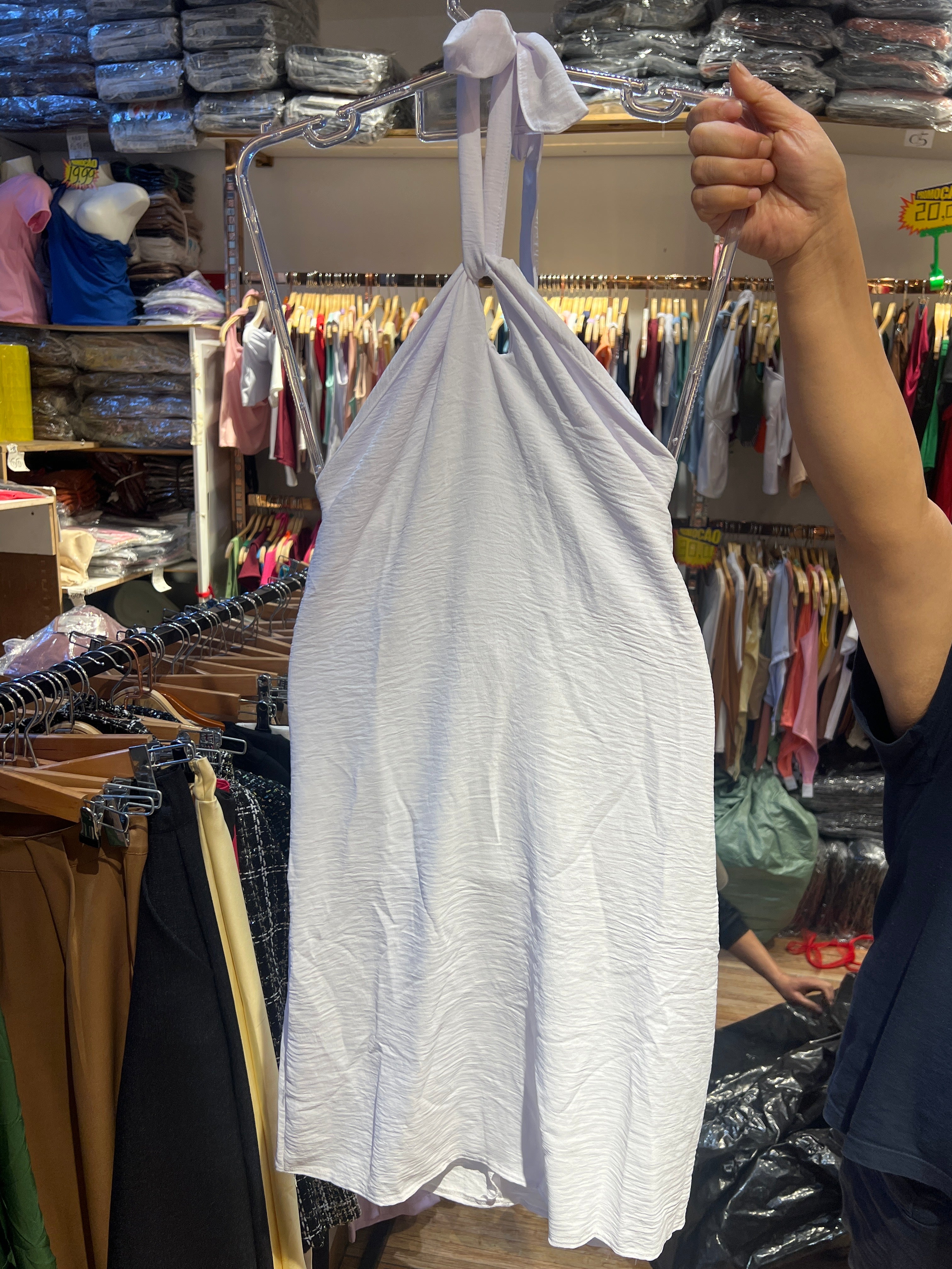 Limpa estoque amostra-Vestido branco,tamanho único (serve para M ou G)-R$40,00