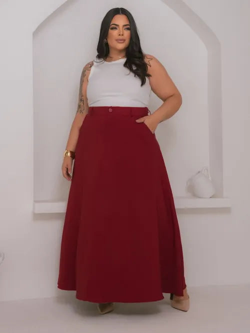 Saia Godê Plus Size Alfaiataria XY-497 *Atacado: R$ 55
