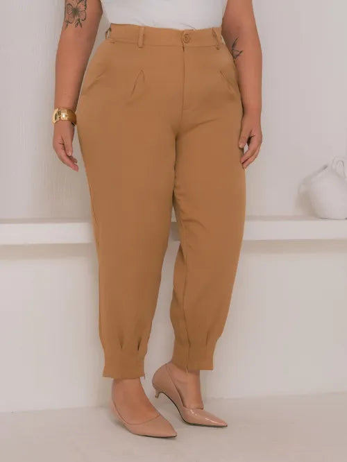 Calça Cenoura Plus Size Alfaiataria XY-481 *Atacado: R$ 55