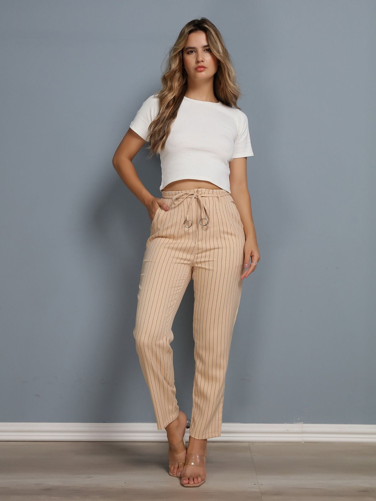 Calça Reta Risco de Giz Alfaiataria FF-CAL-048-XY-465 *Pacote: 55 R$ *Atacado: R$ 65