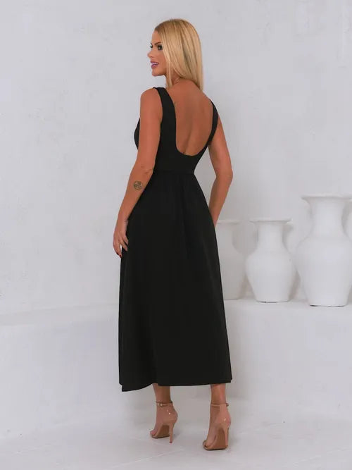 Vestido Midi Clássico Vintage Alfaiataria XY-978 *Atacado: R$ 75