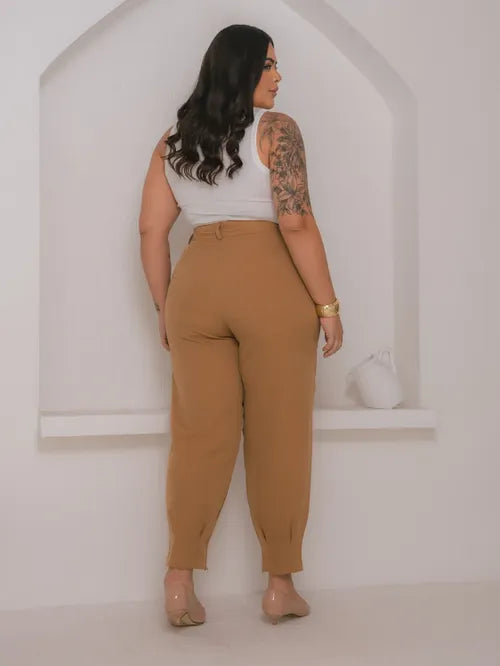 Calça Cenoura Plus Size Alfaiataria XY-481 *Atacado: R$ 55