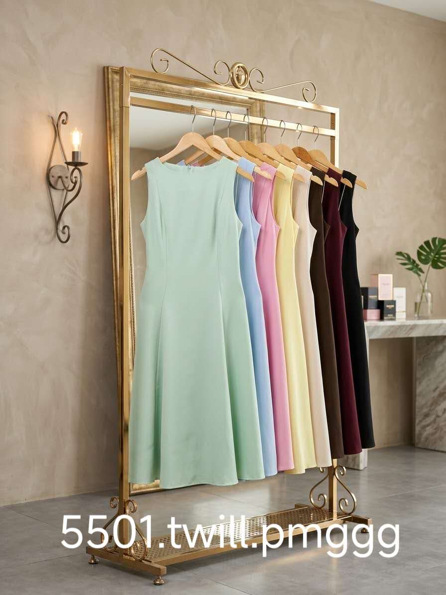 Vestido Midi Twill P M G GG XY-5501 *Pacote: R$ 60 *Atacado: R$70