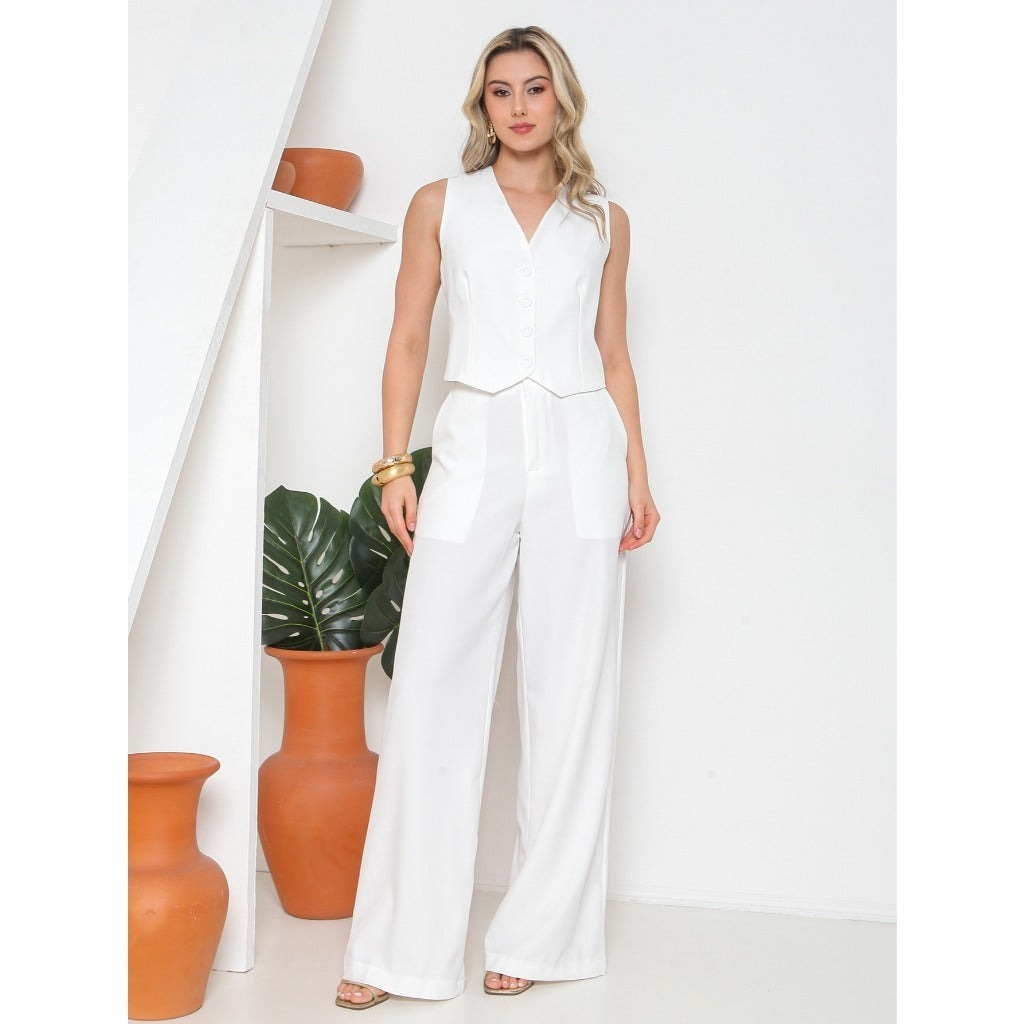Conjunto Colete e Calça Alfaiataria Feminino FF-CON-081-CSS-522 *Pacote: 95 R$ *Atacado: R$ 120
