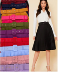 Saia Midi Plissada Helanca Light (Malha de Crepe) FF-SAI-002 *Pacote: R$ 28 *Atacado: R$ 35