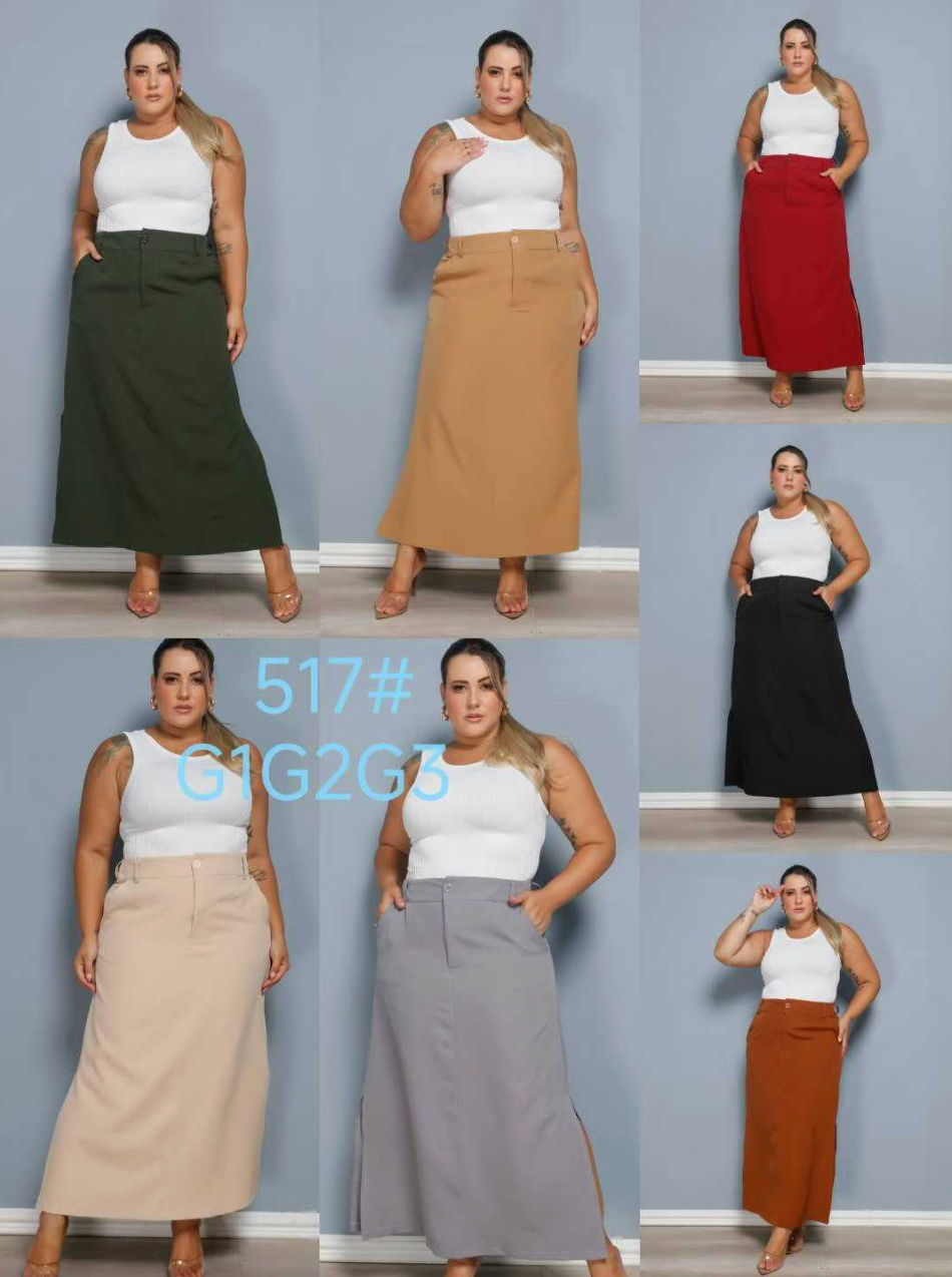 Saia Longa Fenda Lateral Alfaiataria Premium FF-SAI-009-CSS-517 *Pacote: R$ 55 *Atacado: R$ 70