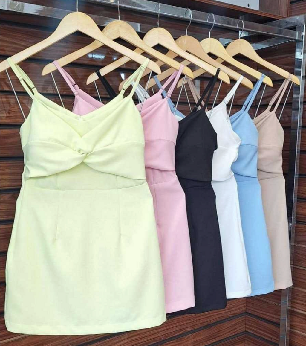 Vestido Alça e Nó no Busto Duna FF-VES-009-XY-529 *Pacote: R$ 50 *Atacado: R$ 60