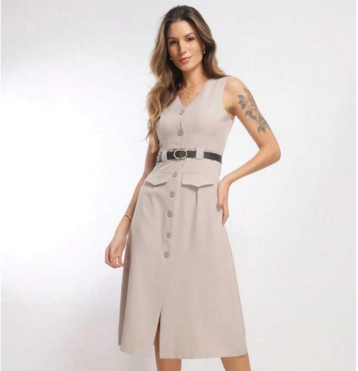 Vestido Linho Luis Twill FF-VES-014-XY-501 *Pacote: R$ 65 *Atacado: R$ 80