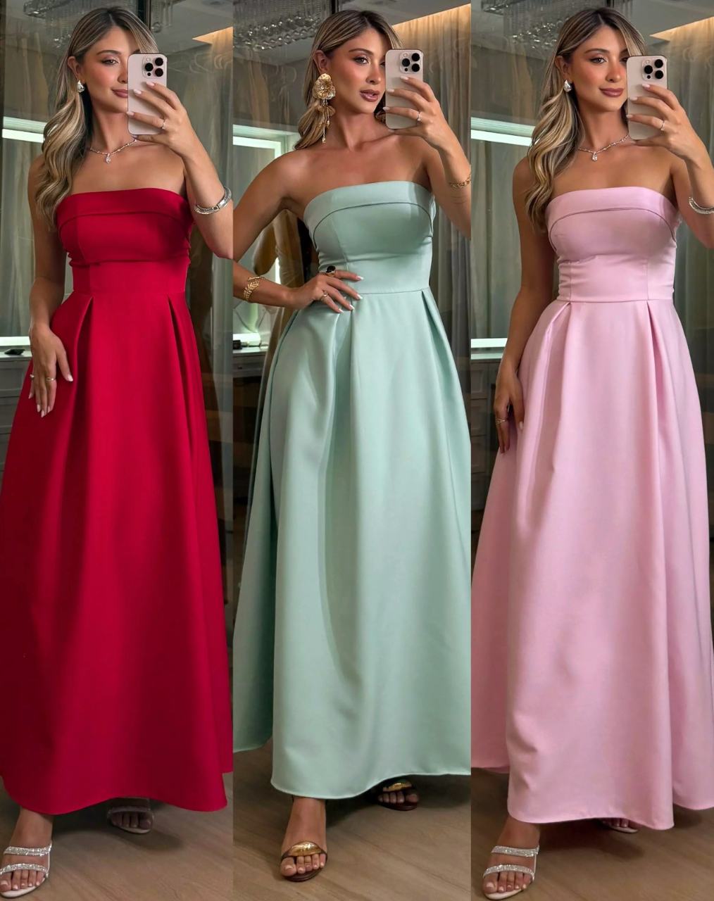 Vestido Midi Sara Liso Tomara-que-Caia Marrant FF-VES-016-ESF *Pacote: R$ 65 *Atacado: R$ 70