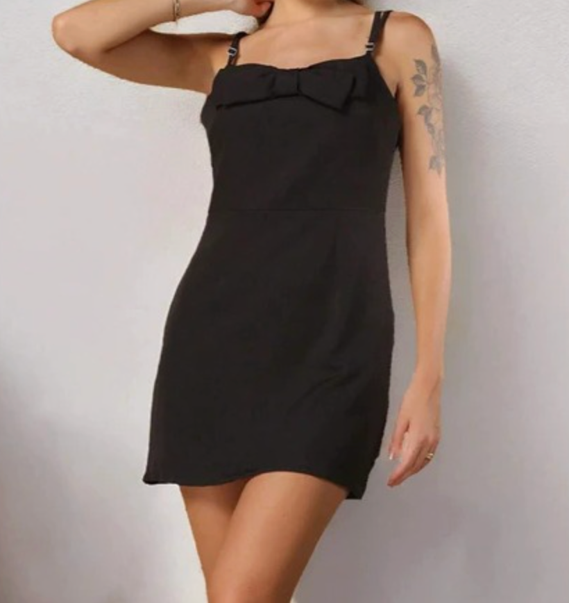 Vestido Alfaiataria Curto de Alça com Laço Coreano Alfaiataria Premium FF-VES-021-XY-511 *Pacote: R$ 45 *Atacado: R$ 60