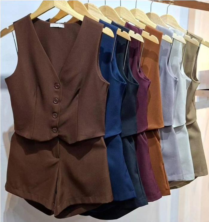 Conjunto Colete e Short Twill FF-CON-003-XY-530 *Pacote: R$ 70 *Atacado: R$ 80