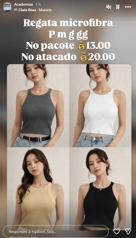 Academia Regatra microfibra Importado P M G GG *Pacote: R$ 13 *Atacado: R$ 20