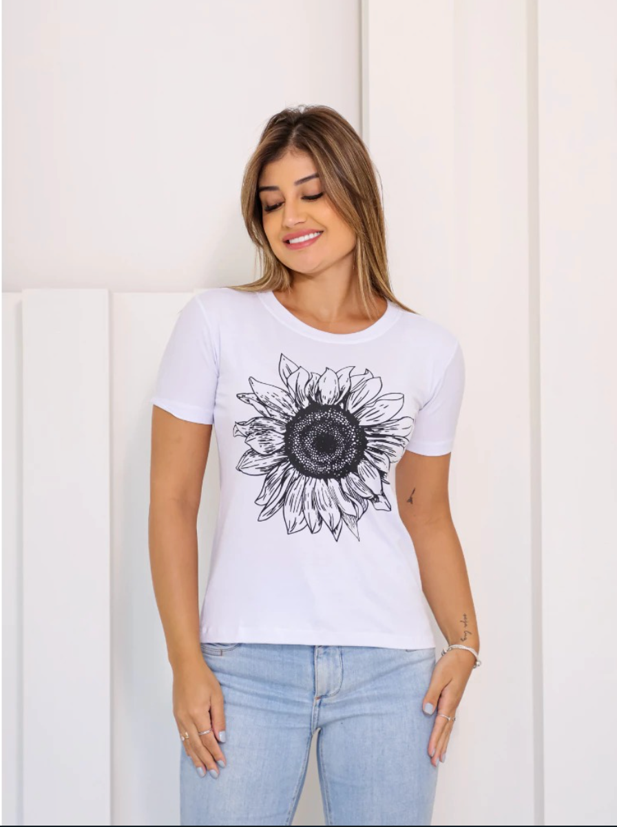 Tshirt Girassol Biscolayca FF-TSH-002 *Pacote: R$ 12 *Atacado: R$ 15