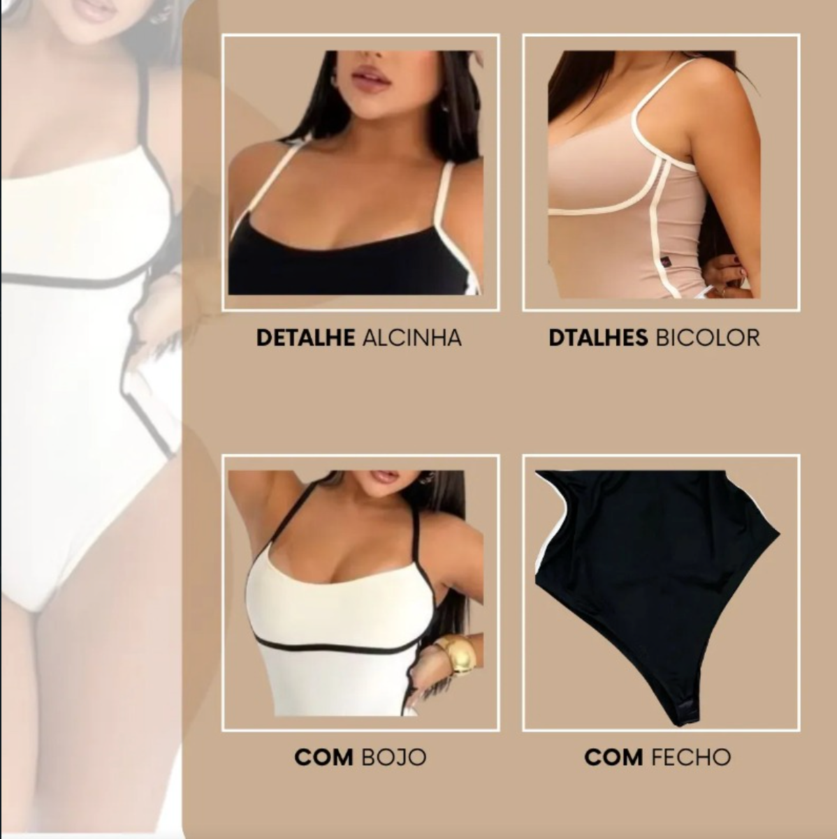 Body Suplex Bicolor Costa Nua FF-BODY-002 *Pacote: R$ 18 *Atacado: R$ 20