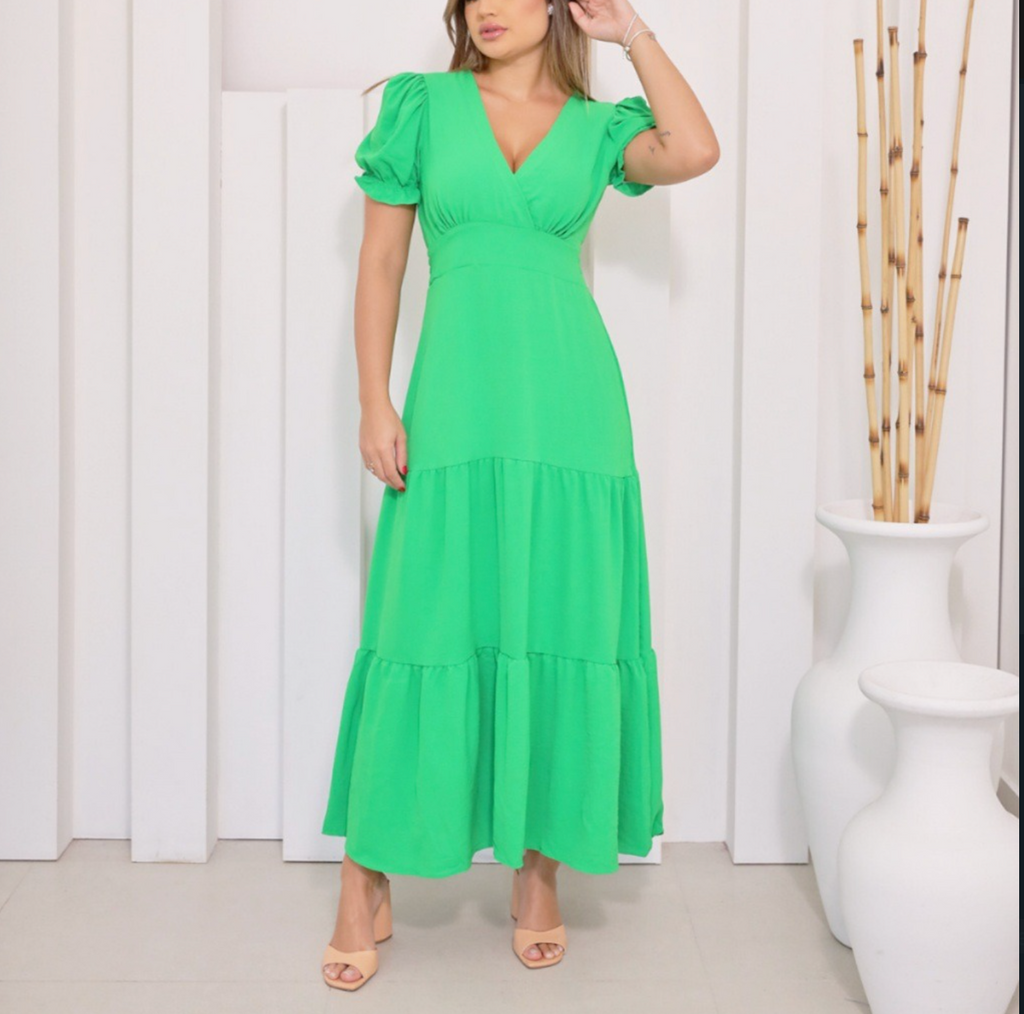Vestido Gola V FF-VES-003 *Pacote: R$ 50 *Atacado: R$ 60