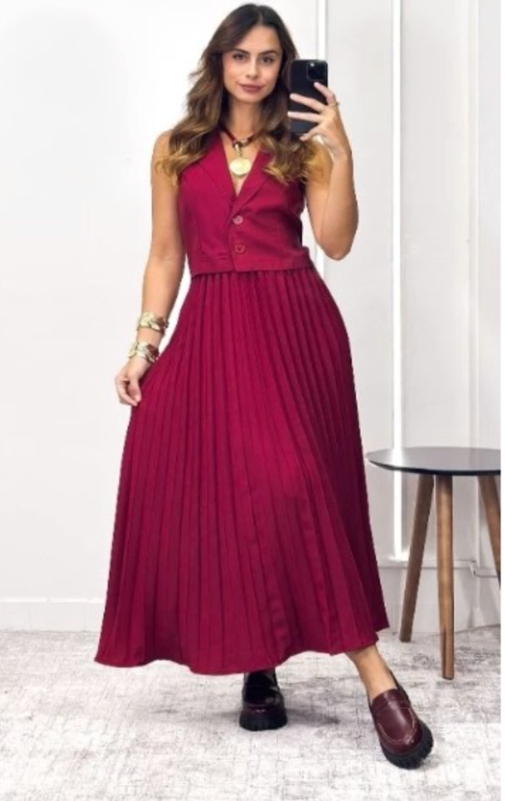Conjunto Colete e Saia Plus Size Alfaiataria Premium FF-CON-017-CSS-527 *Pacote: R$ 120 *Atacado: R$ 150