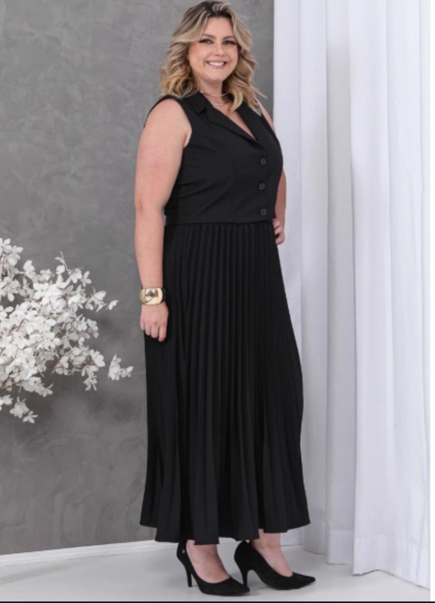 Conjunto Colete e Saia Plus Size Alfaiataria Premium FF-CON-017-CSS-527 *Pacote: R$ 120 *Atacado: R$ 150