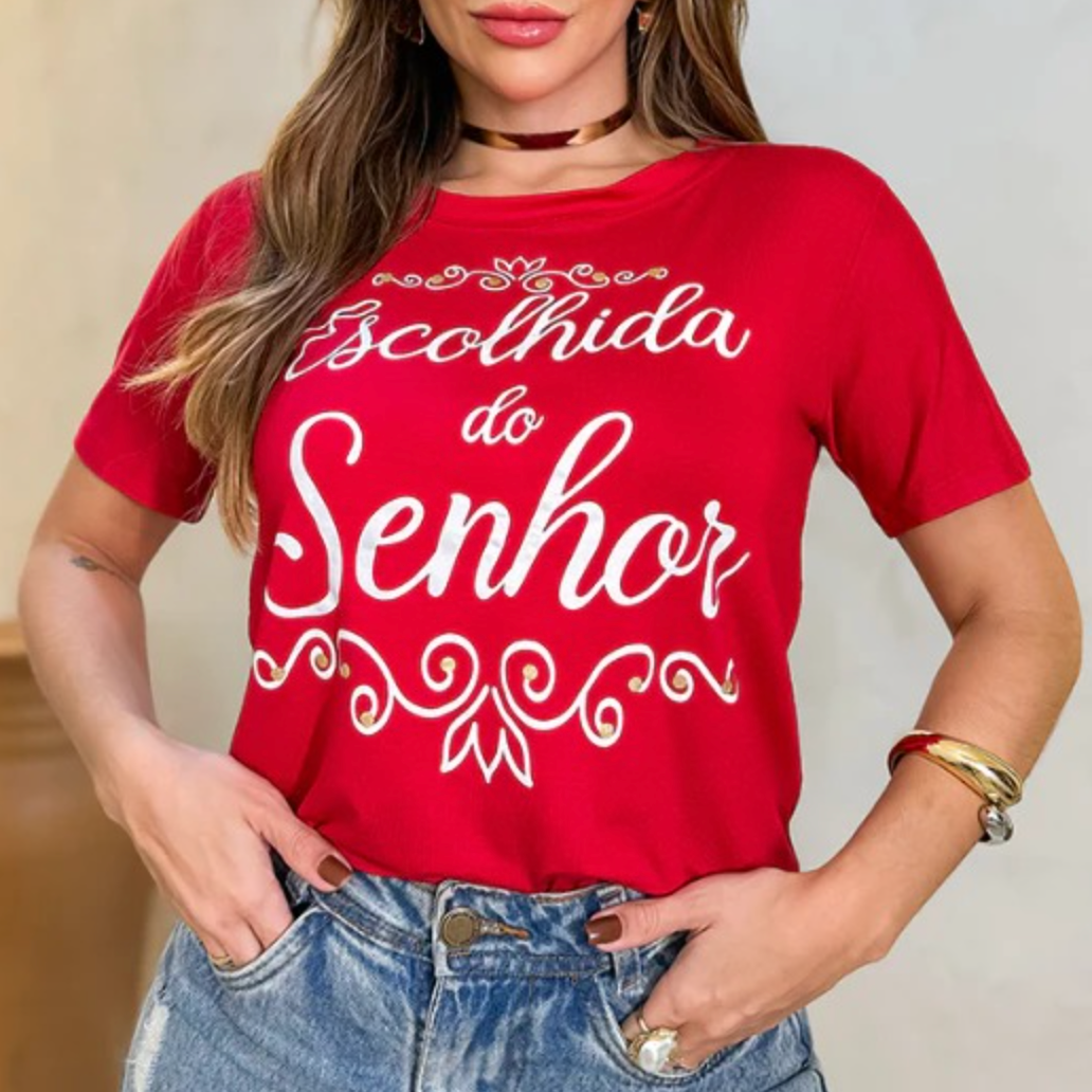 Tshirt Escolhida Do Senhor Biscolayca FF-TSH-014 *Pacote: R$ 12 *Atacado: R$ 15
