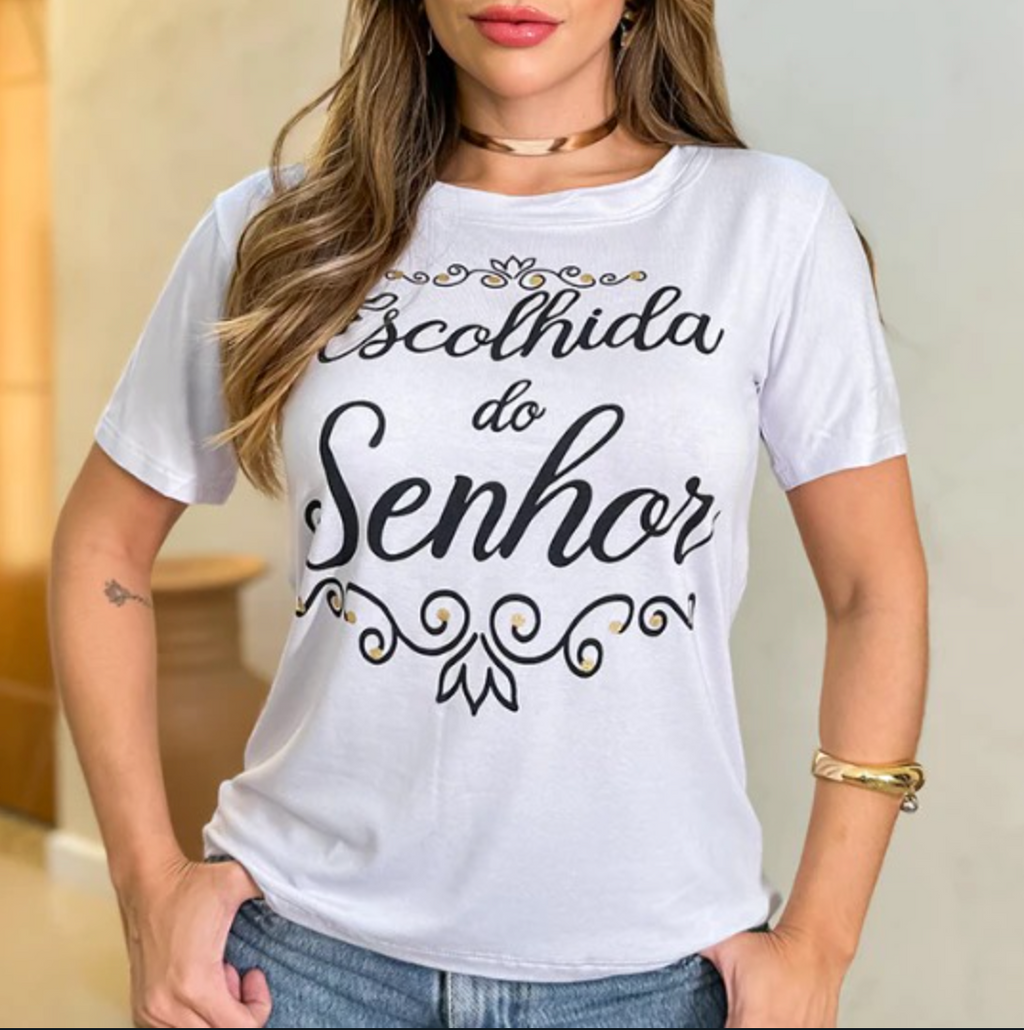 Tshirt Escolhida Do Senhor Biscolayca FF-TSH-014 *Pacote: R$ 12 *Atacado: R$ 15