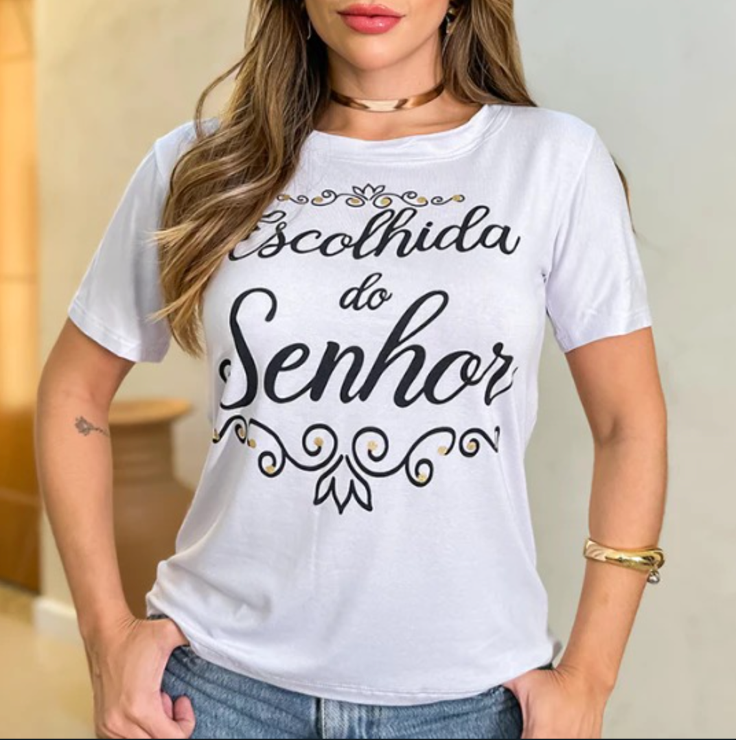 Tshirt Escolhida Do Senhor Biscolayca FF-TSH-014 *Pacote: R$ 12 *Atacado: R$ 15