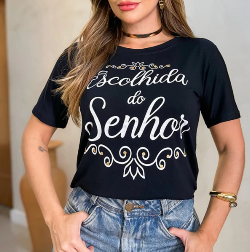 Tshirt Escolhida Do Senhor Biscolayca FF-TSH-014 *Pacote: R$ 12 *Atacado: R$ 15