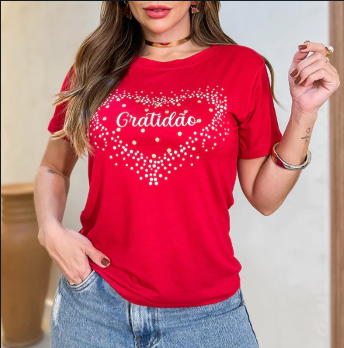 Tshirt Gratidão Coração Biscolayca FF-TSH-008 *Pacote: R$ 12 *Atacado: R$ 15