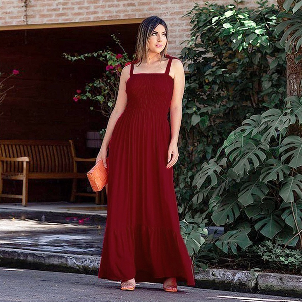 Vestido Longo de Alça Duna FF-VES-011 *Pacote: R$ 50 *Atacado: R$ 55