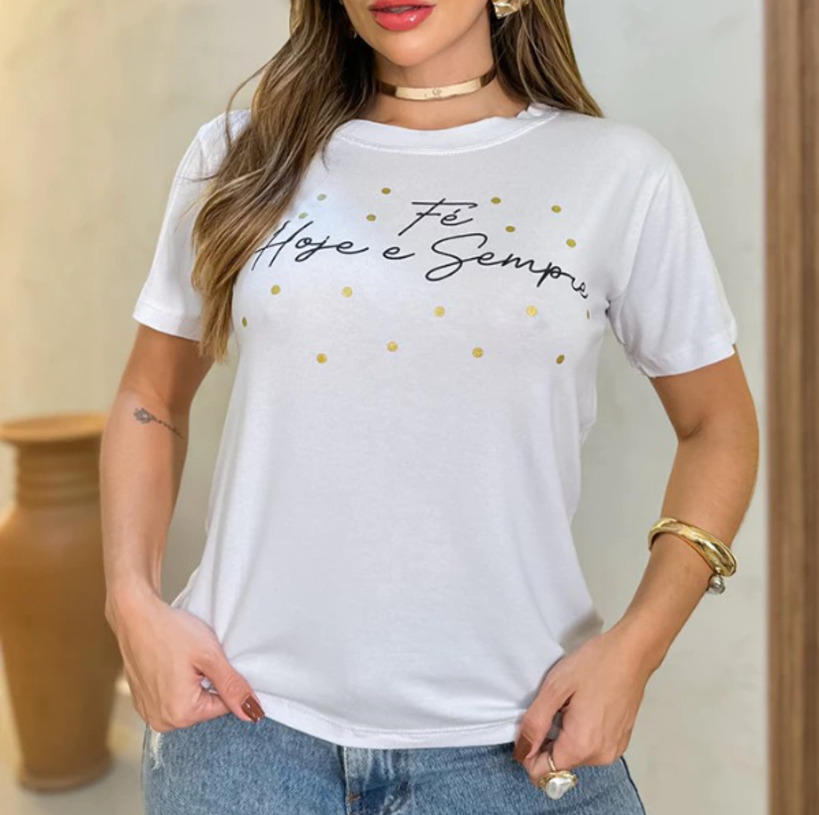 Tshirt Fé Hoje e Sempre Biscolayca FF-TSH-009 *Pacote: R$ 12 *Atacado: R$ 15