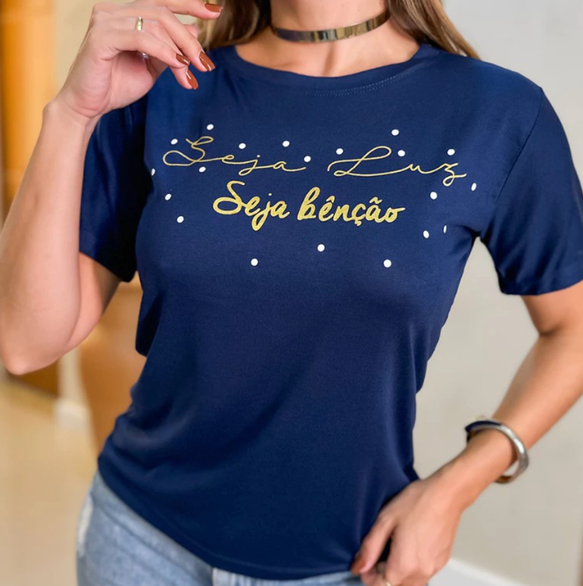 Tshirt Seja Benção Biscolayca FF-TSH-011 *Pacote: R$ 12 *Atacado: R$ 15
