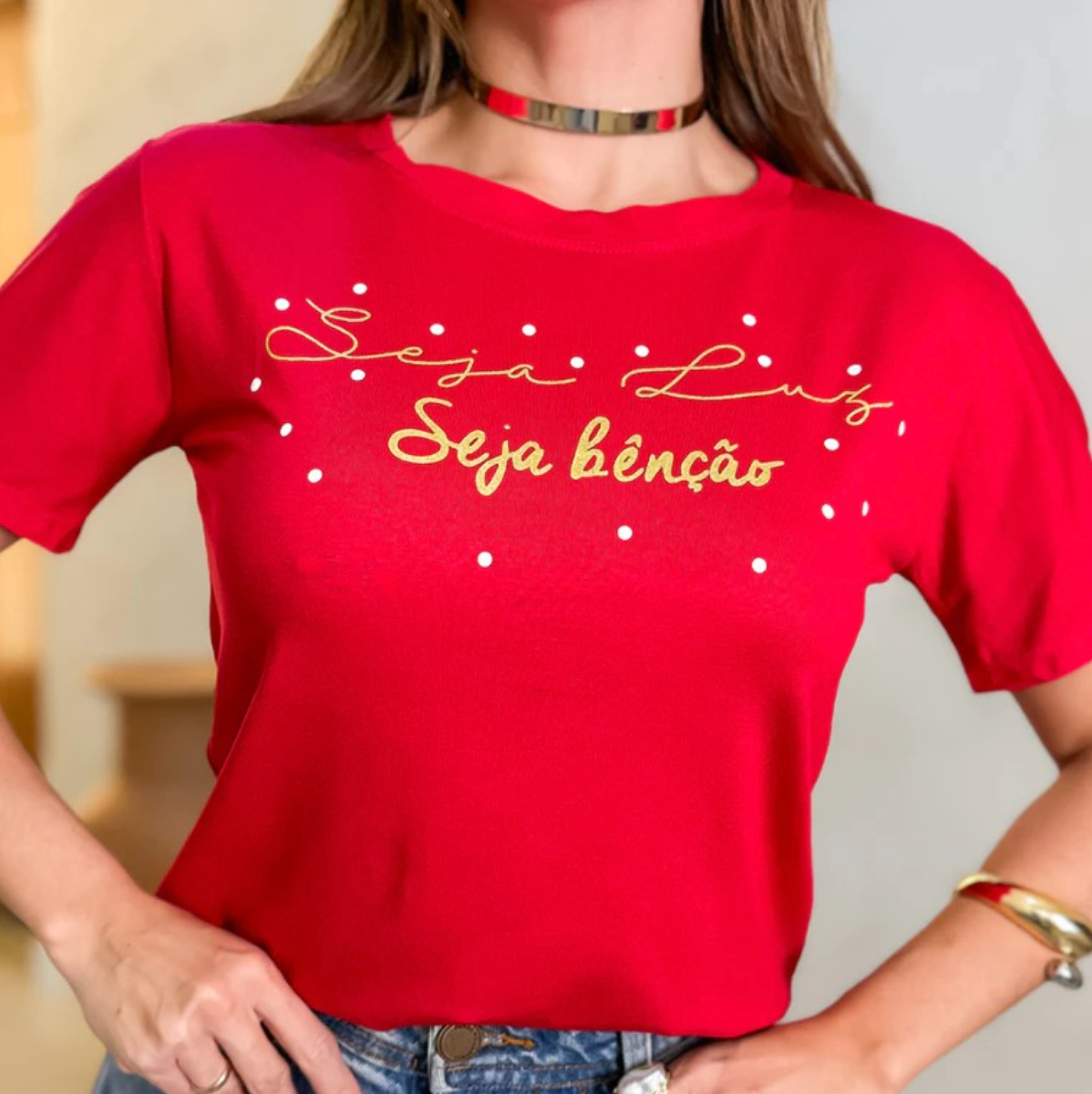Tshirt Seja Benção Biscolayca FF-TSH-011 *Pacote: R$ 12 *Atacado: R$ 15