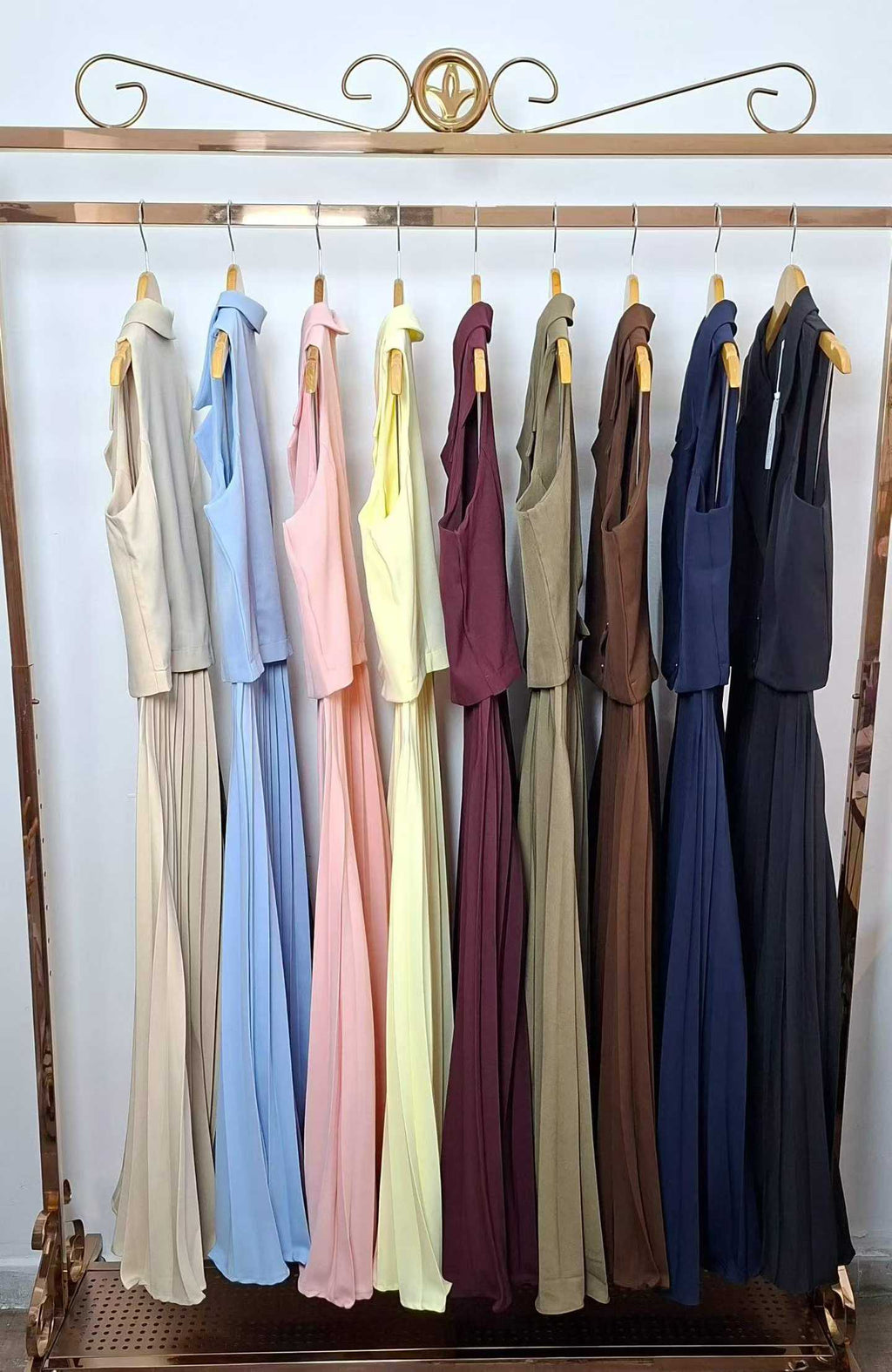 Conjunto Saia Plissada twill Alfaiataria XY-573 *Atacado: R$ 130