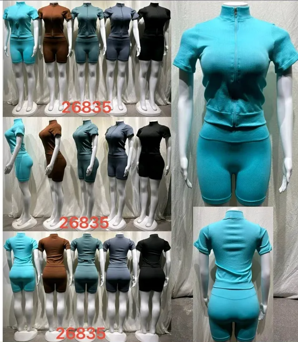 Conjunto Academia Short e Blusa com Manga Microfibra Cod.26835 P/M G/GG *Pacote: R$ 45