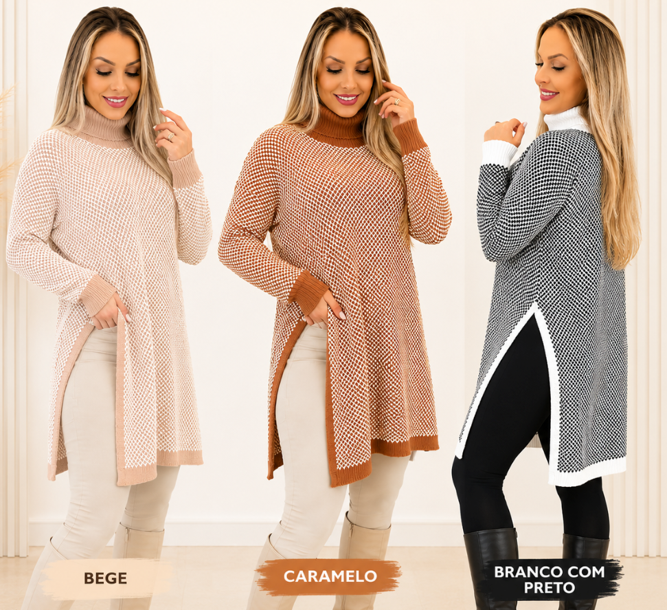Poncho Xadrez Inverno Tamanho Único *Pacote: R$ 40 *Atacado: R$ 45