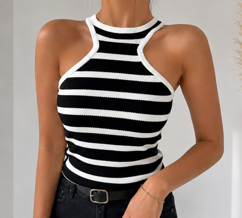 Limpa Estoque- REG-020 Regata Modal Listrada R$ 30