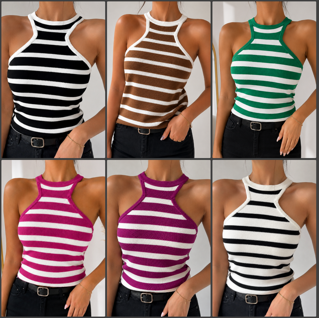 Limpa Estoque- REG-020 Regata Modal Listrada R$ 30