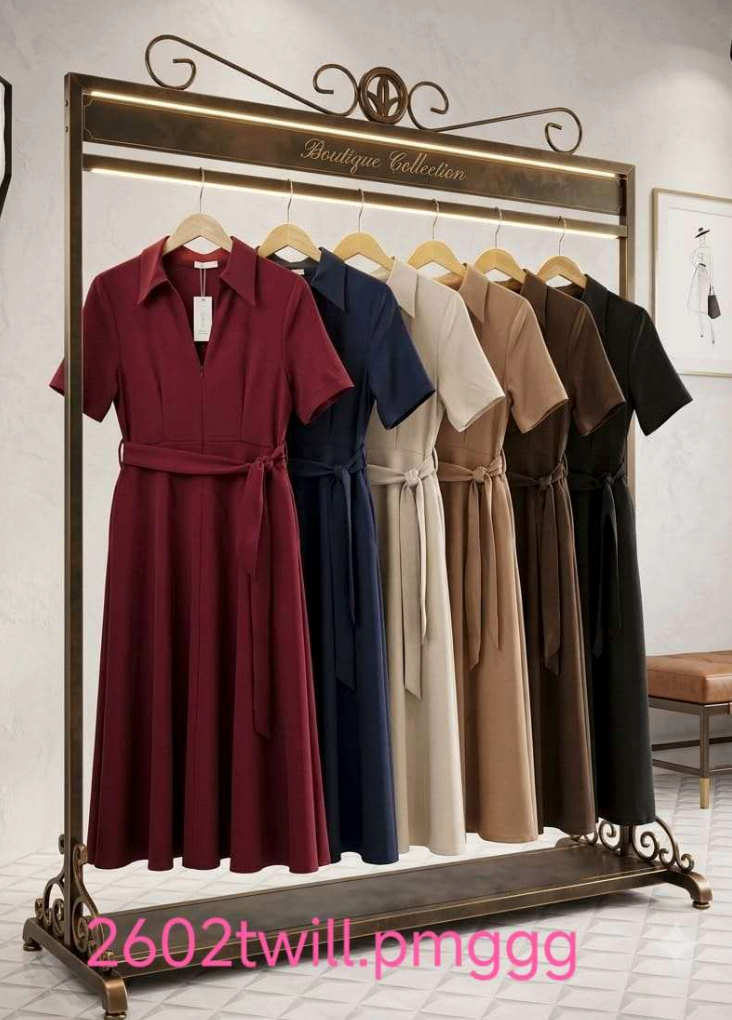 Vestido Twill com Manga e Frente Ziper P M G GG XY-2602 *Pacote: R$ 80 *Atacado: R$ 90