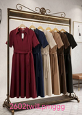 Vestido Twill com Manga e Frente Ziper P M G GG XY-2602 *Pacote: R$ 80 *Atacado: R$ 90