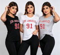 Tshirt Los Angeles Viscolaycra Tamanho Unico Veste 36-42 *Pacote: R$ 10 *Atacado: R$15