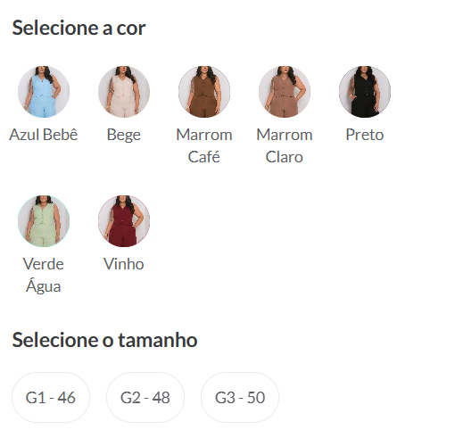 Conjunto Plus Size Alfaiataria ou Twill FF-CON-028-XY-607 *Pacote: R$ 75 *Atacado: R$ 90