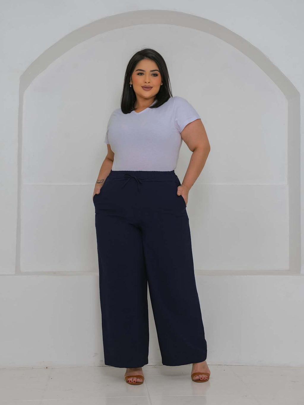Calca Pantalona Tecido Marrante G1G2G3 XY-683 *Pacote: 42 R$ *Atacado: R$ 50