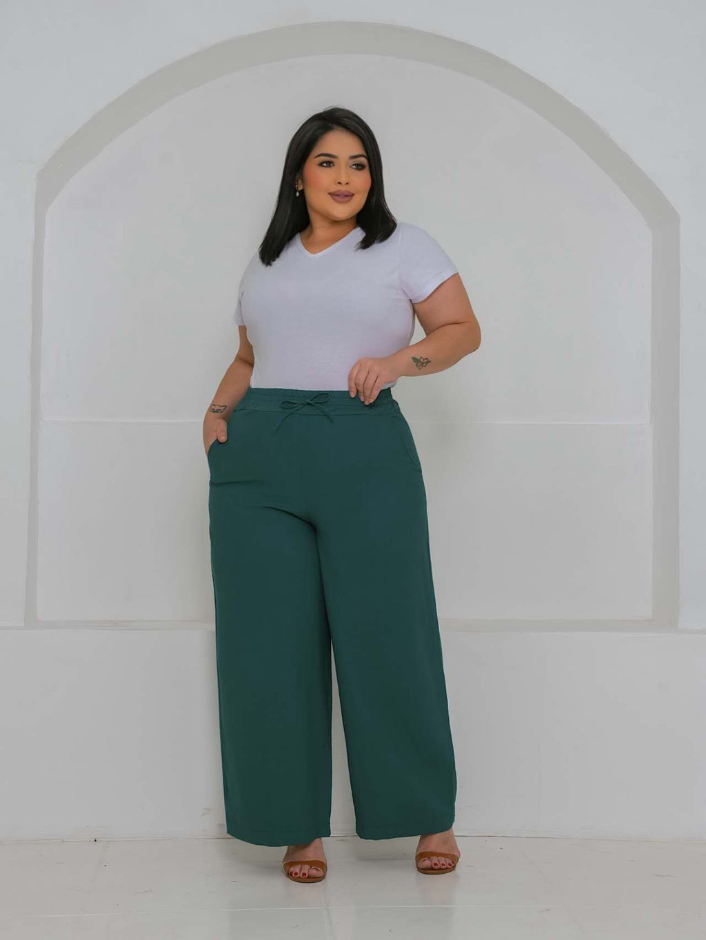 Calca Pantalona Tecido Marrante G1G2G3 XY-683 *Pacote: 42 R$ *Atacado: R$ 50