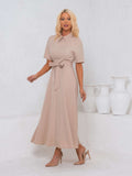 Vestido Twill com Manga e Frente Ziper P M G GG XY-2602 *Pacote: R$ 80 *Atacado: R$ 90