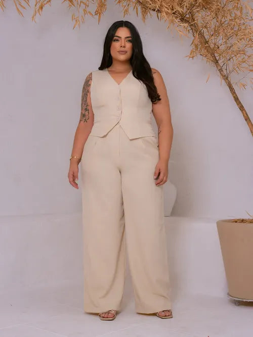 Conjunto Alfaiataria Plus Size FF-CON-061-XY-618 *Pacote: R$ 95 *Atacado: R$ 120
