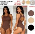 Body Canelada 2 Broches Com Bojo Poliamida Academia P/M G/GG MAC (9185/A) *Pacote: 30 R$