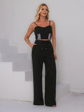 Conjunto Cropped e Calça Bicolor FF-CON-054-XY-632 *Pacote: 95 R$ *Atacado: R$ 110