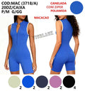 Macacao Poliamida Canelada Com Ziper Academia P/M G/GG MAC(3718/A)  *Pacote: 45 R$