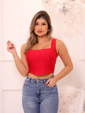 Cropped Alça Larga Meio Listra Suplex FF-CROP-004 *Pacote: 15 R$ *Atacado: R$ 20