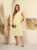 Vestido Midi Alfaiataria XY-639 *Atacado: R$ 70