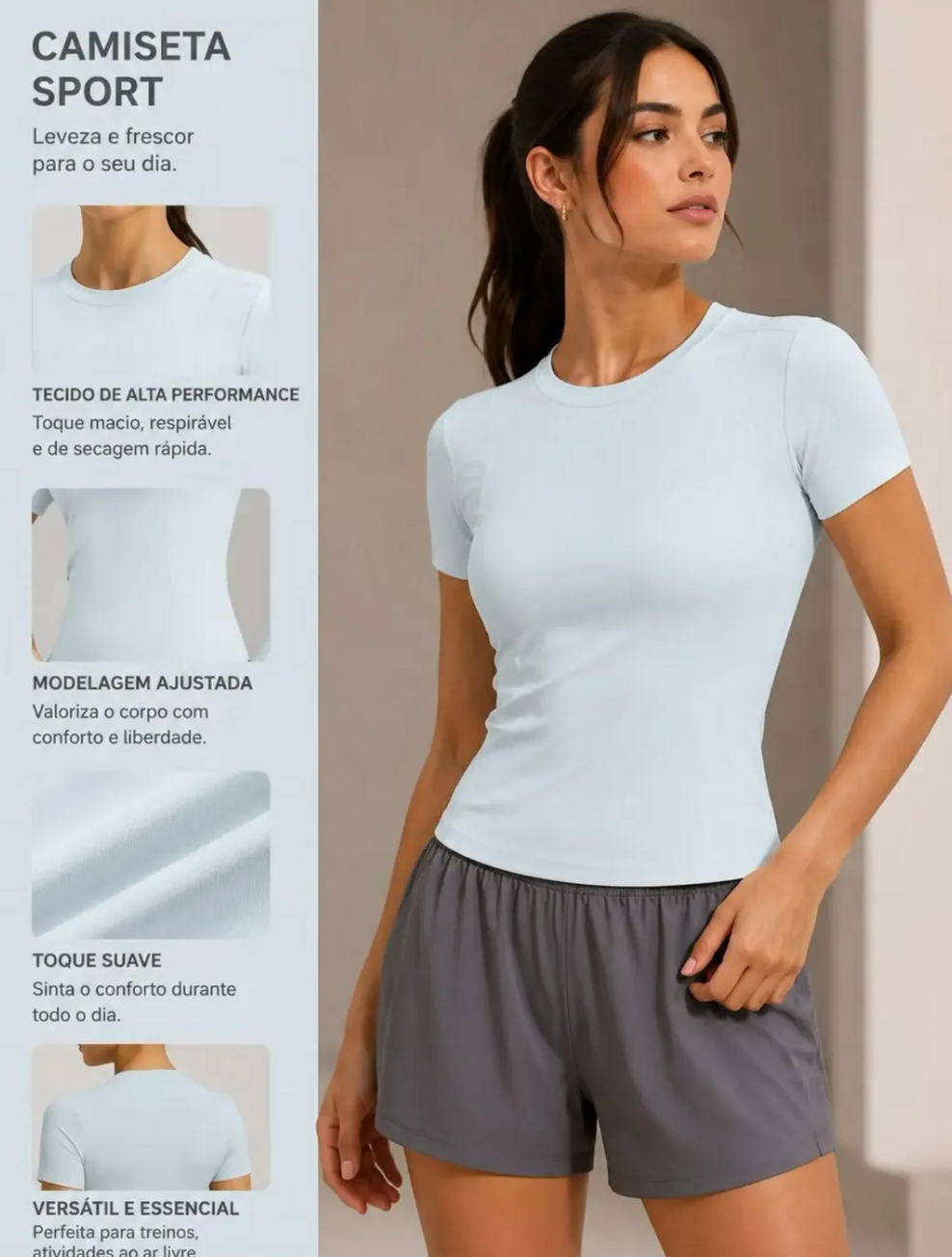 Blusa Poliamida P/M G Gg #Ye7007 Academia *Pacote: R$38 *Atacado: R$50